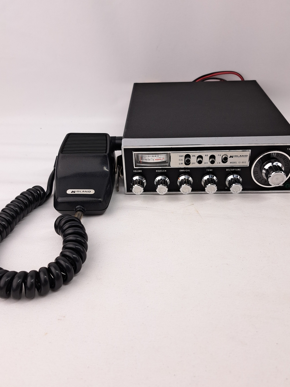 Black CB Radio Transceiver with Hand Microphone